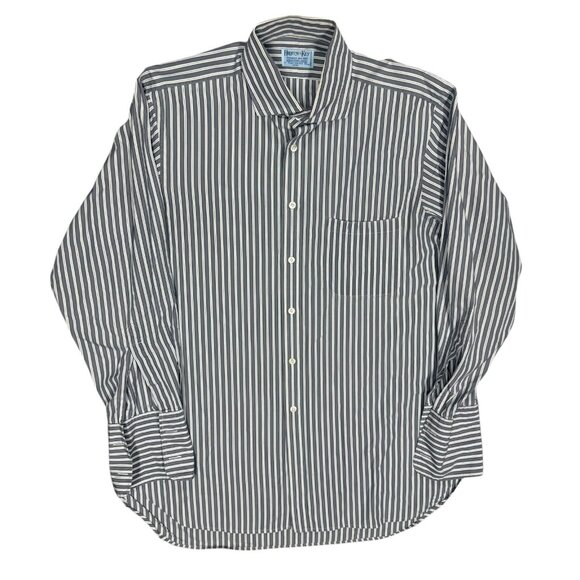 Hilditch & Key Dress Shirt French Cuffs Striped Made in Britain 43 17 XL - Picture 1 of 9